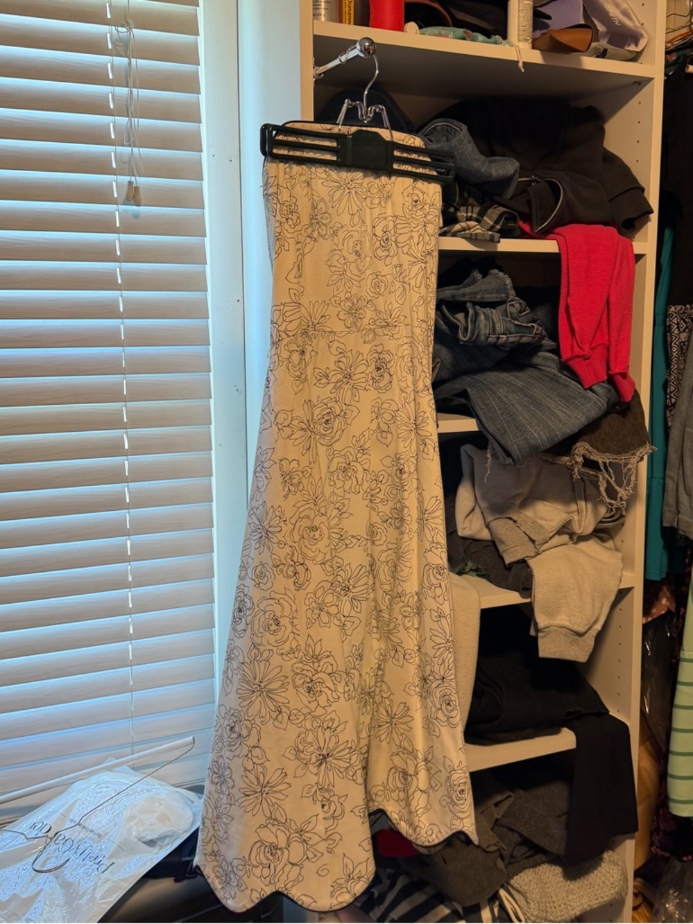 Light Cream Floral midi dress